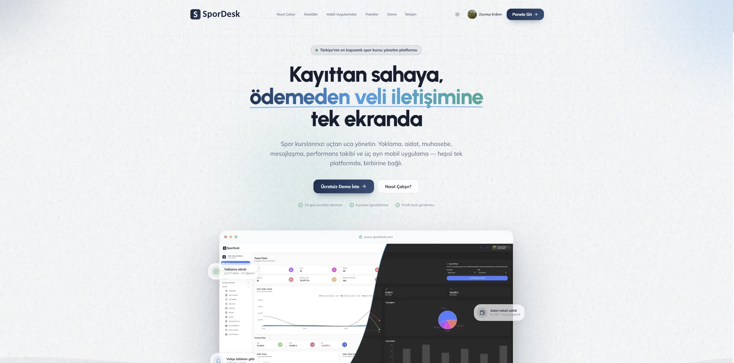 Spor Desk - Spor Kursu Yönetim Uygulaması