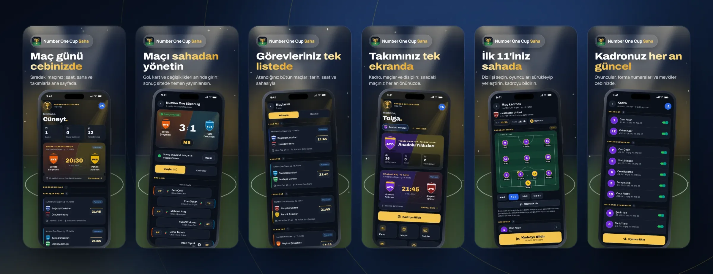 Number One Cup Saha uygulamasının mağaza ekranları